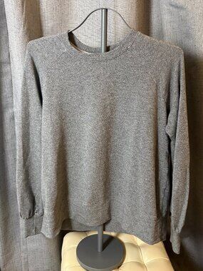 Sundry for Evereve Heather Gray Raglan Crewneck Sweatshirt Made in USA